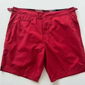 NWT Burberry Brit Red Flat Front Men's Shorts Size M